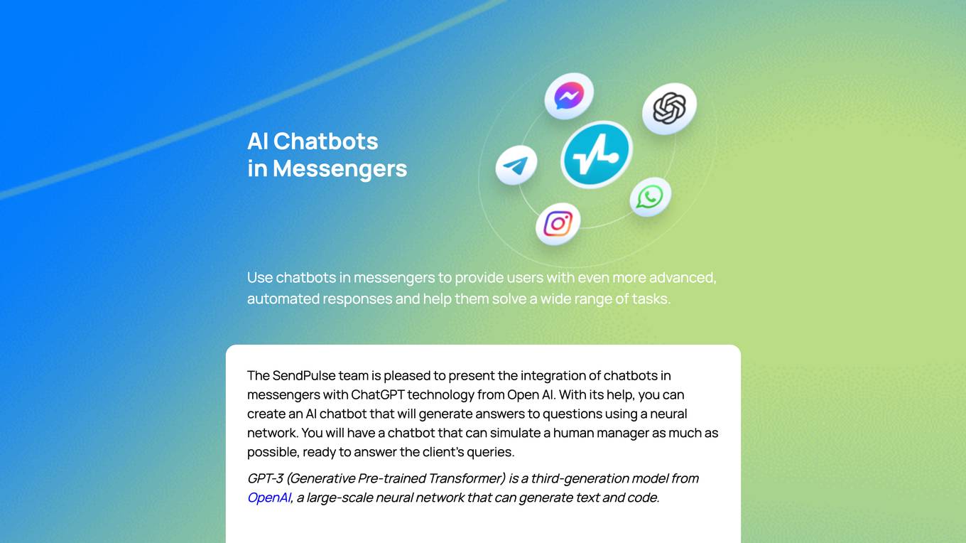 SendPulse AI Chatbots screenshot