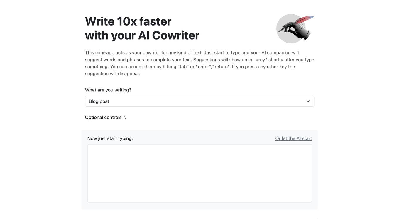 AI Cowriter screenshot