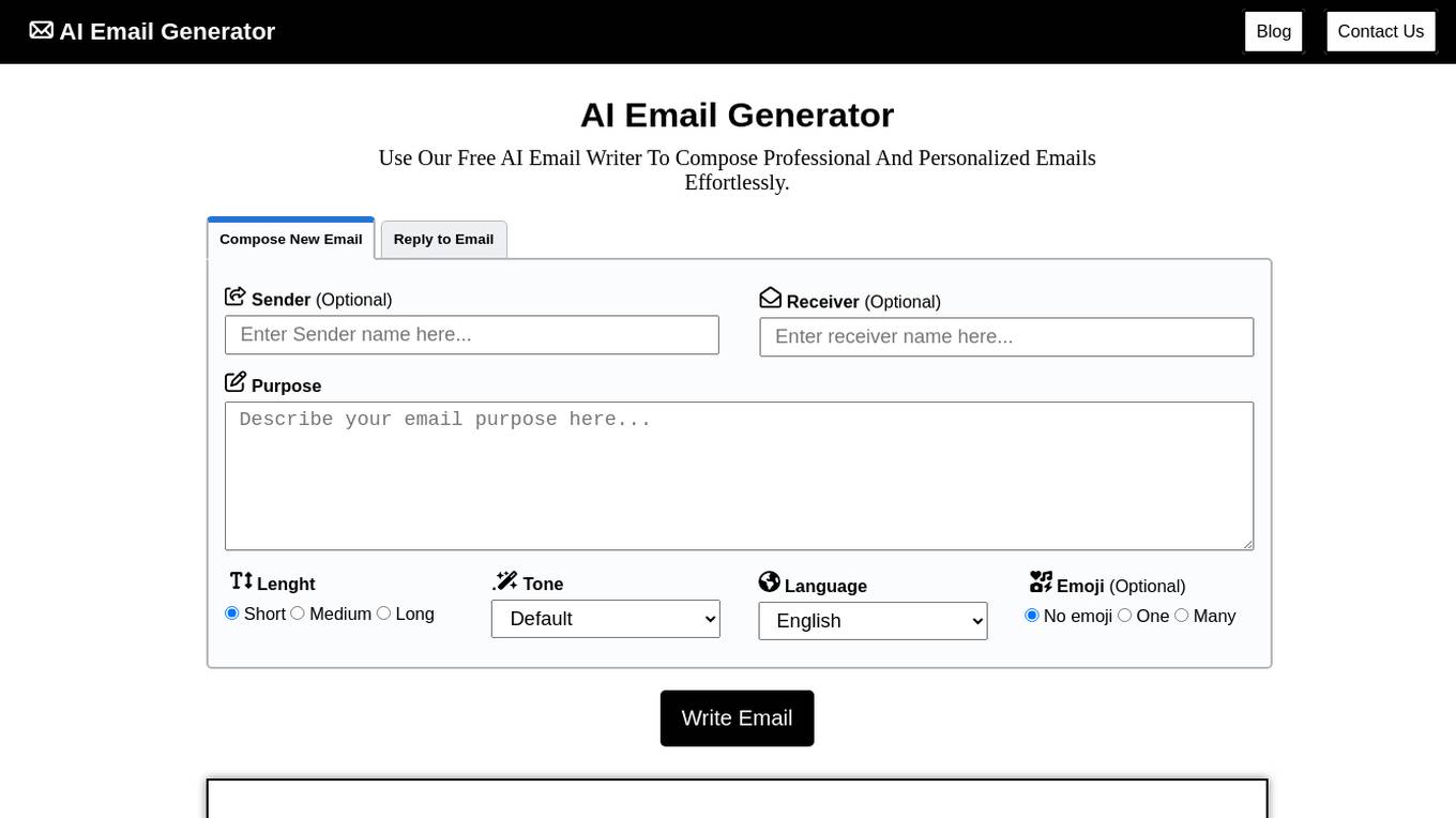 AI Email Generator Screenshot