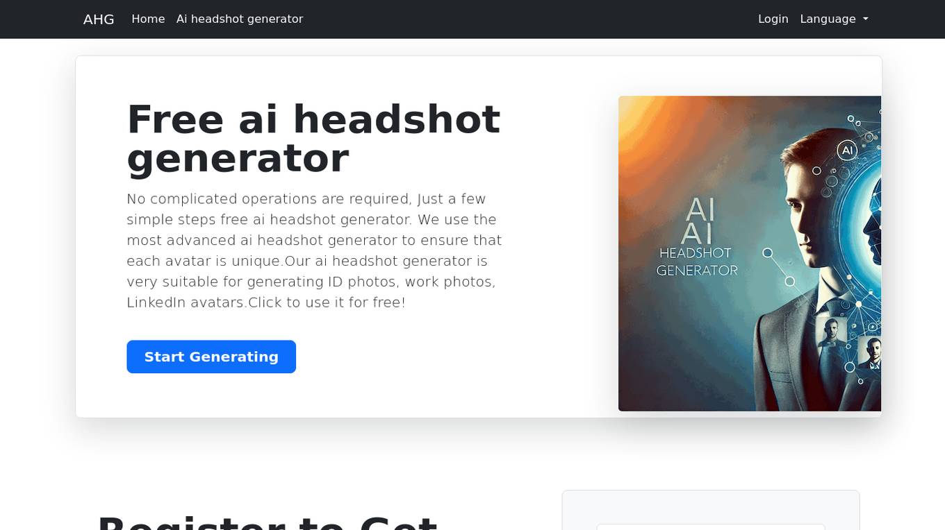 AHG (Ai Headshot Generator) Screenshot
