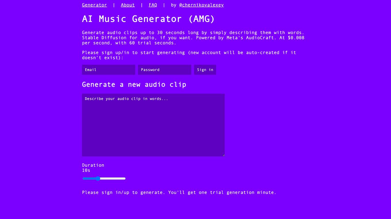 AI Music Generator (AMG) Screenshot