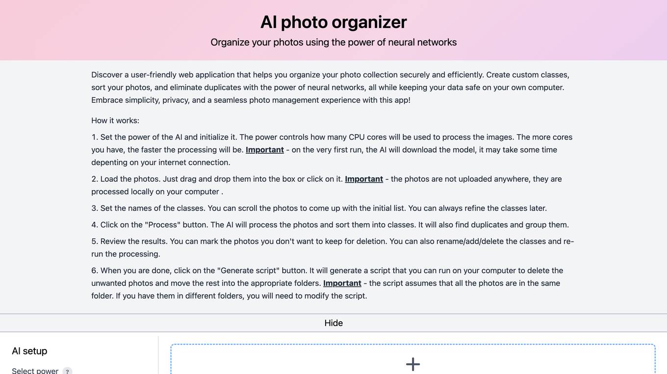 AI Photo Organizer screenshot