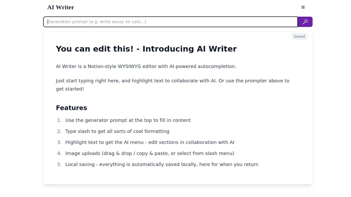 AI Writer screenshot