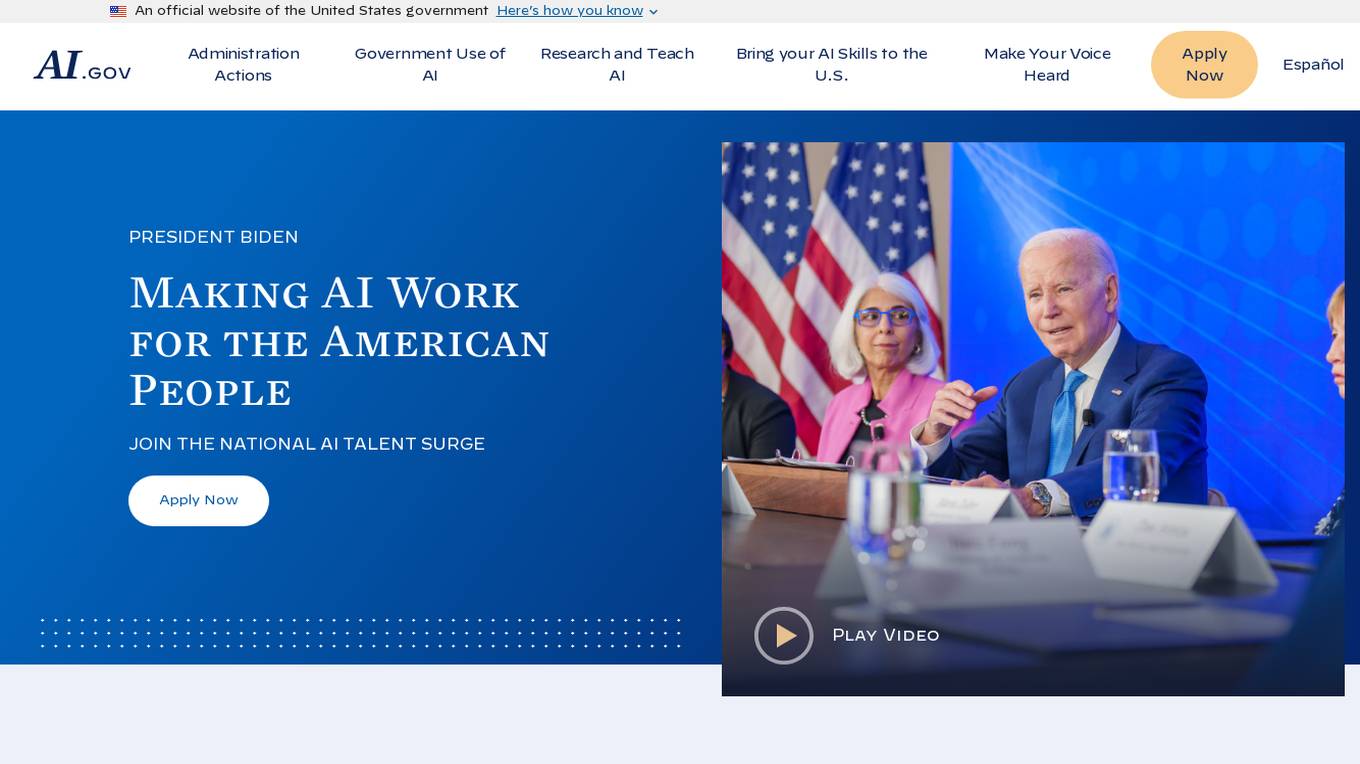 AI.gov Screenshot