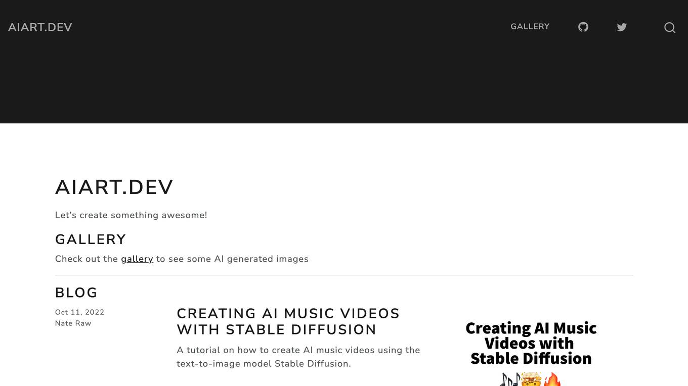 Aiart.dev Screenshot
