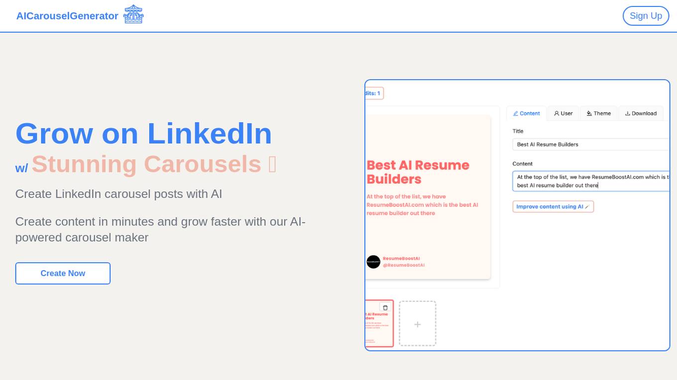 AI Carousel Generator screenshot