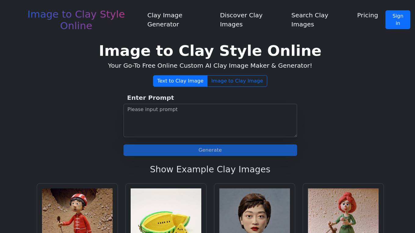 Image to Clay Style Online Screenshot