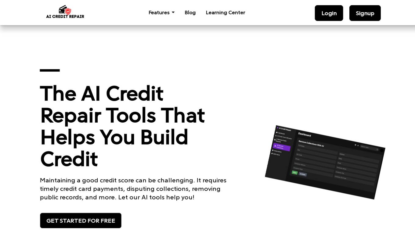 AI Credit Repair Screenshot