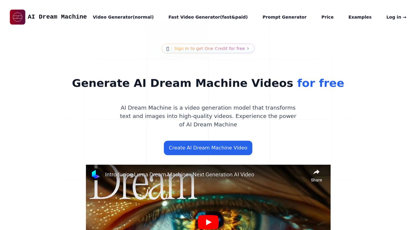 AI Dream Machine screenshot