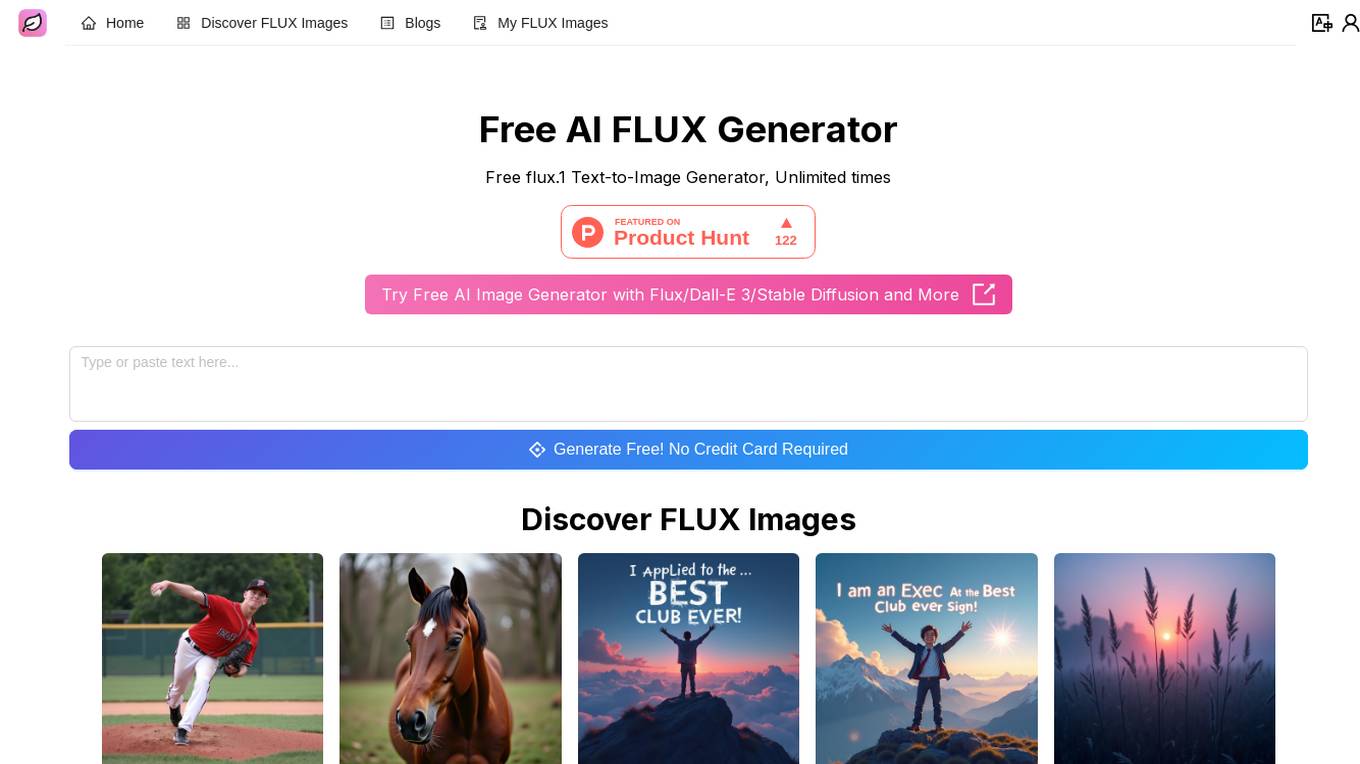 Free AI FLUX Generator Screenshot