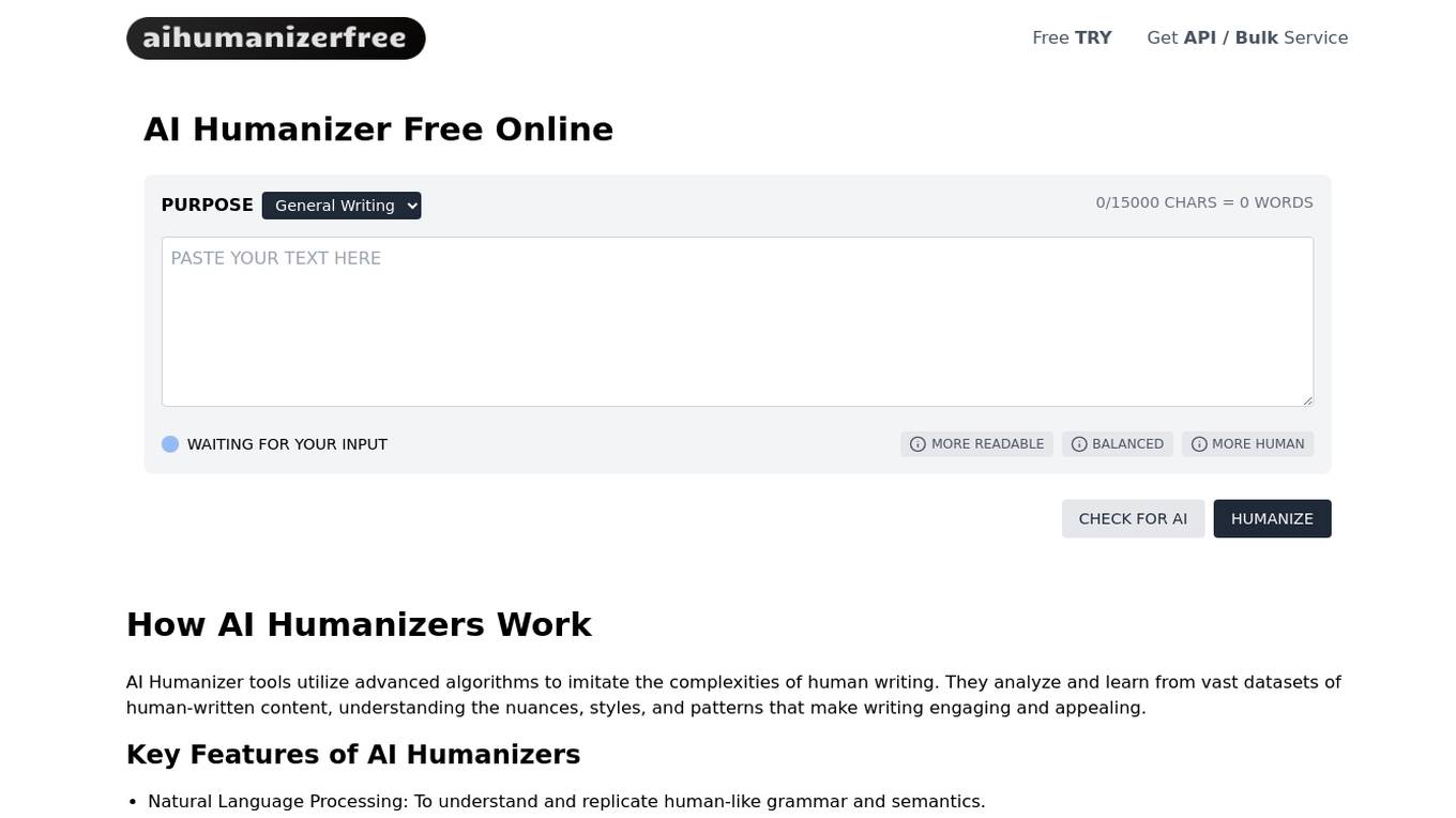 AI Humanizer Screenshot