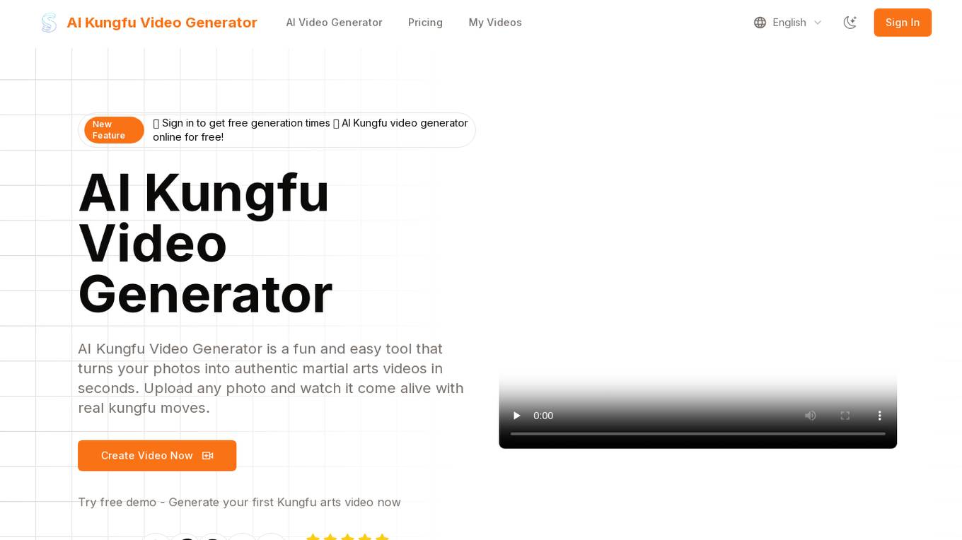 AI Kungfu Video Generator screenshot