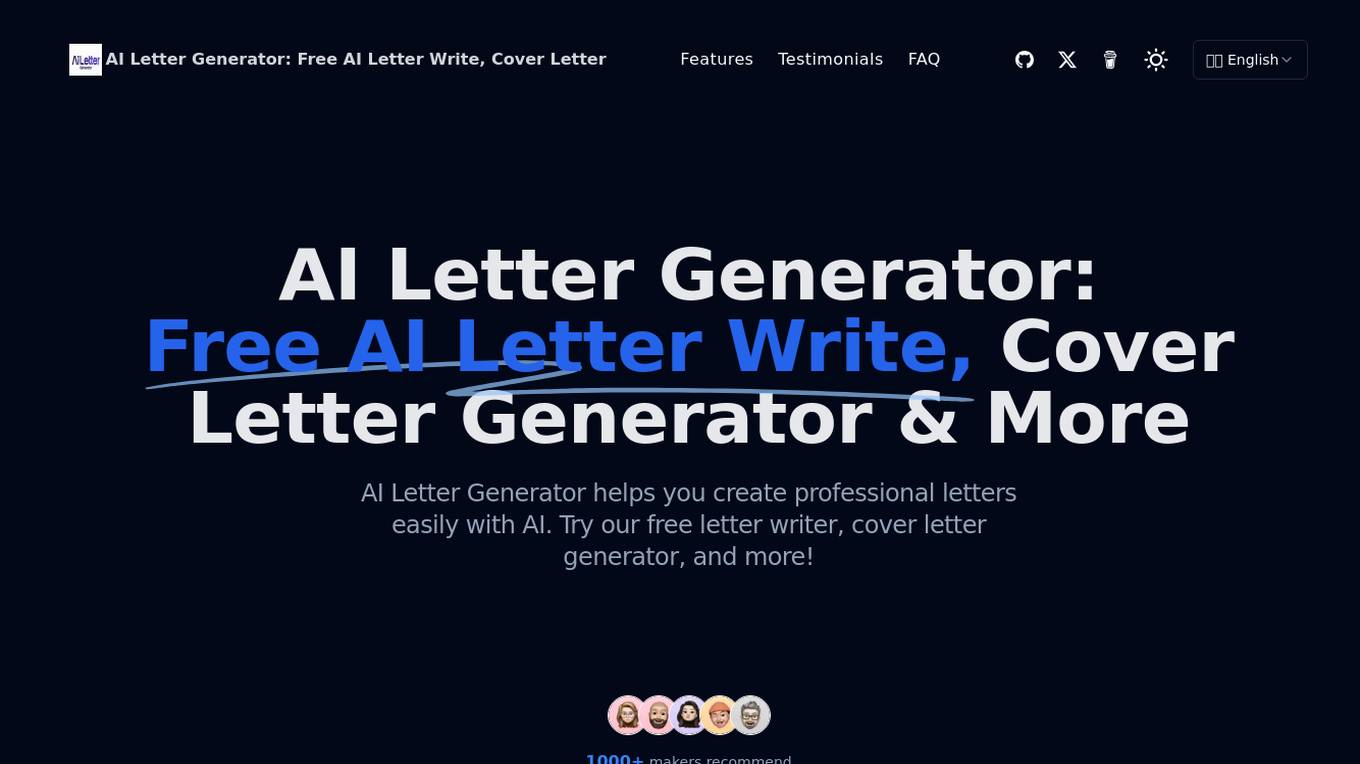 AI Letter Generator screenshot