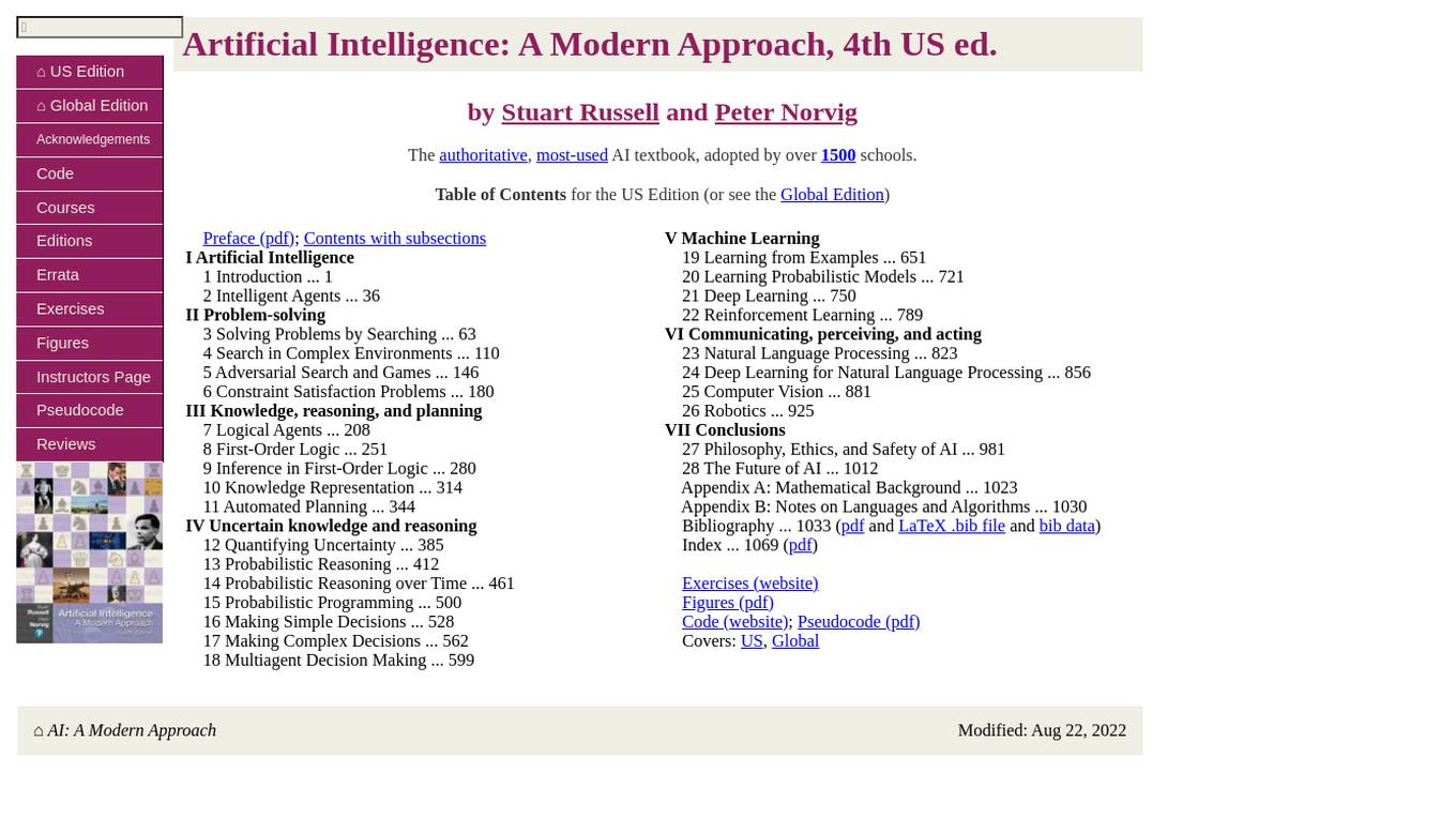 Artificial Intelligence: A Modern Approach, 4th US ed. Screenshot