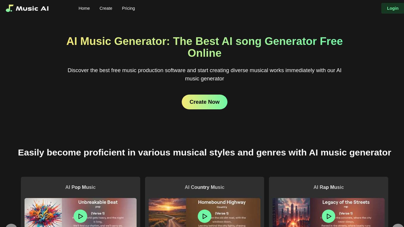 AI Music Generator Screenshot