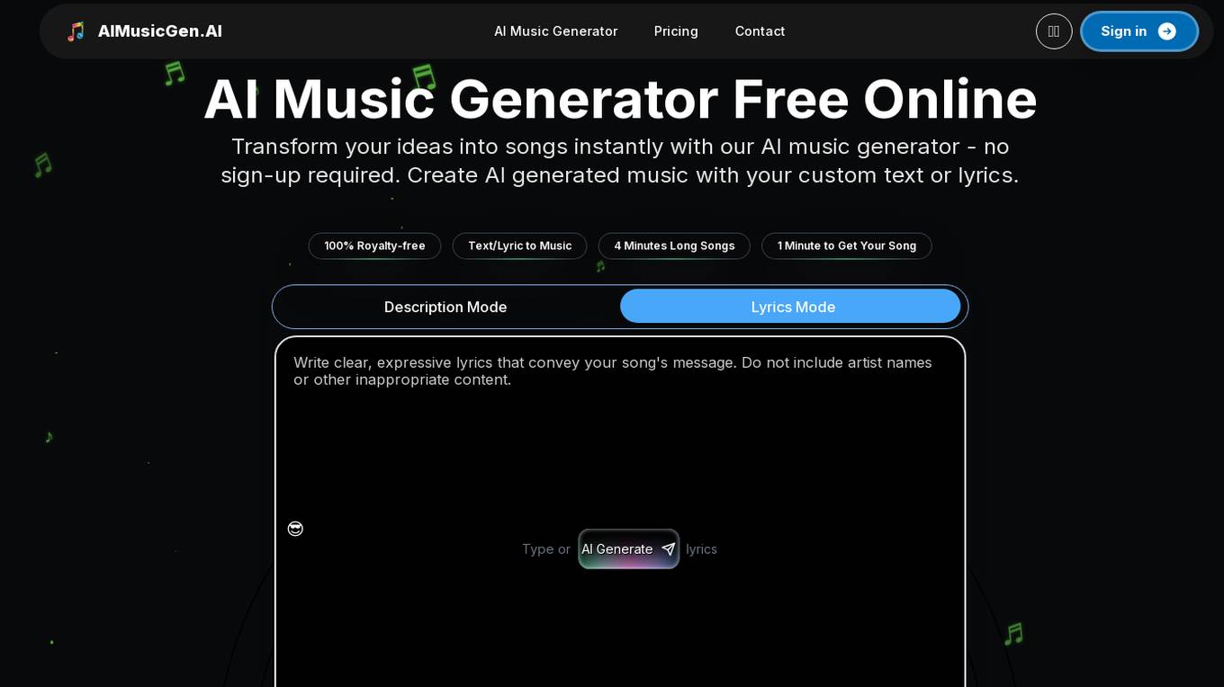 AIMusicGen.AI Screenshot