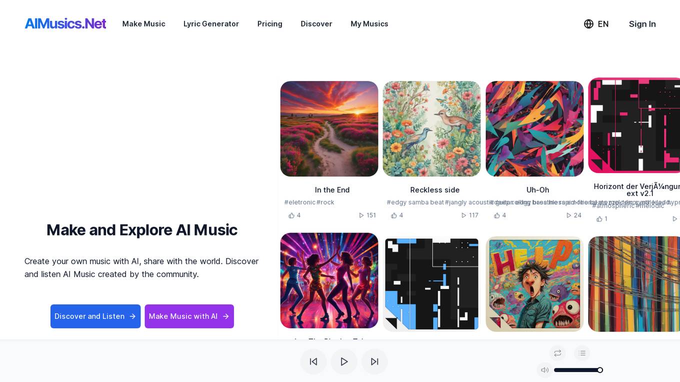 AIMusics.Net Screenshot