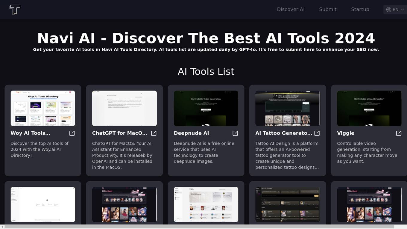 Navi AI Tools Directory Screenshot