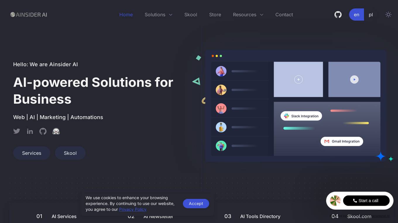 Ainsider AI Company Screenshot