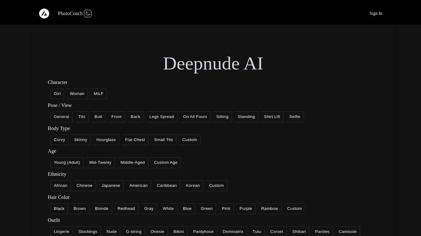 Deepnude AI screenshot