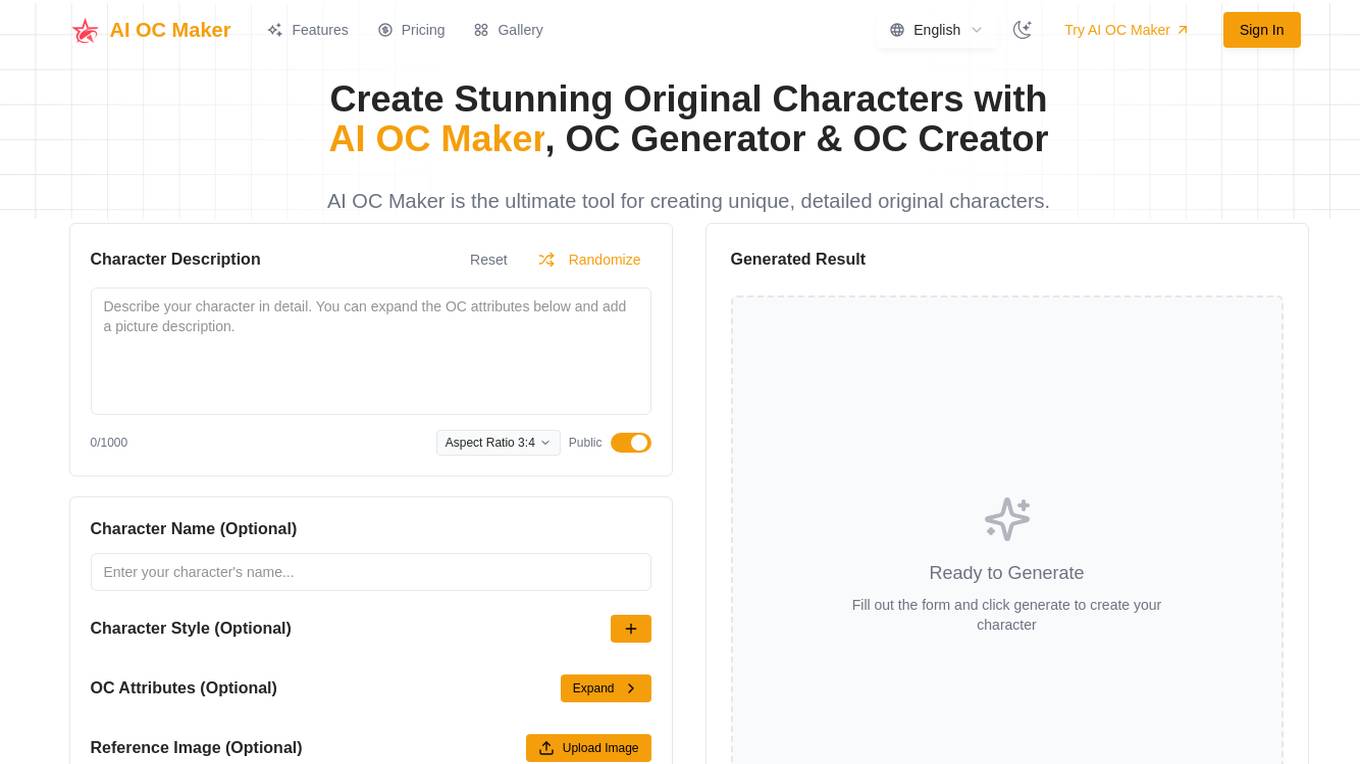 AI OC Maker Screenshot