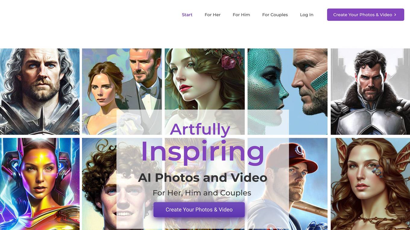 Artfully Inspiring AI Photos and Video Screenshot