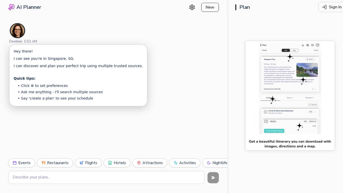 AI Planner Screenshot