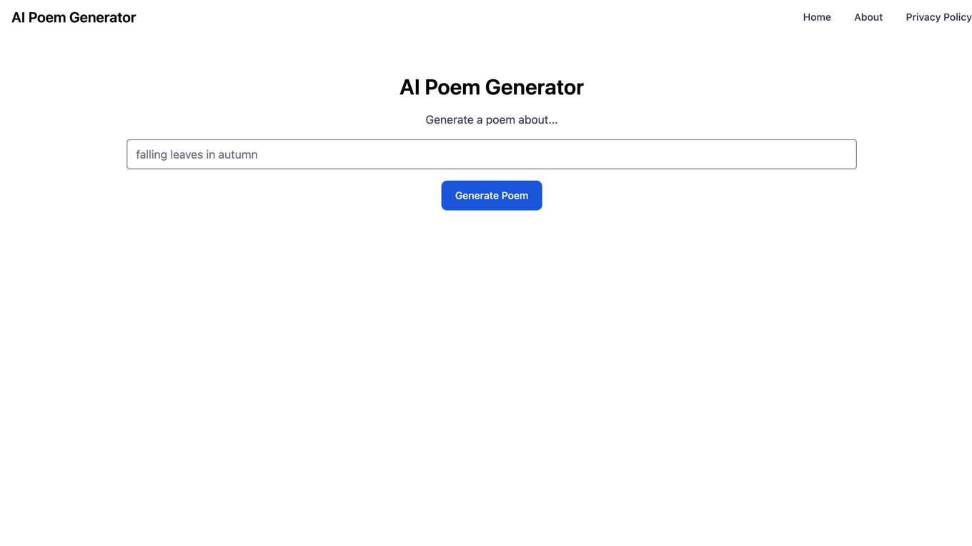 AI Poem Generator screenshot