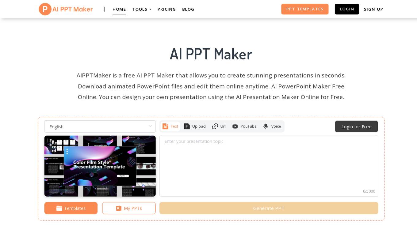 AI PPT Maker Screenshot