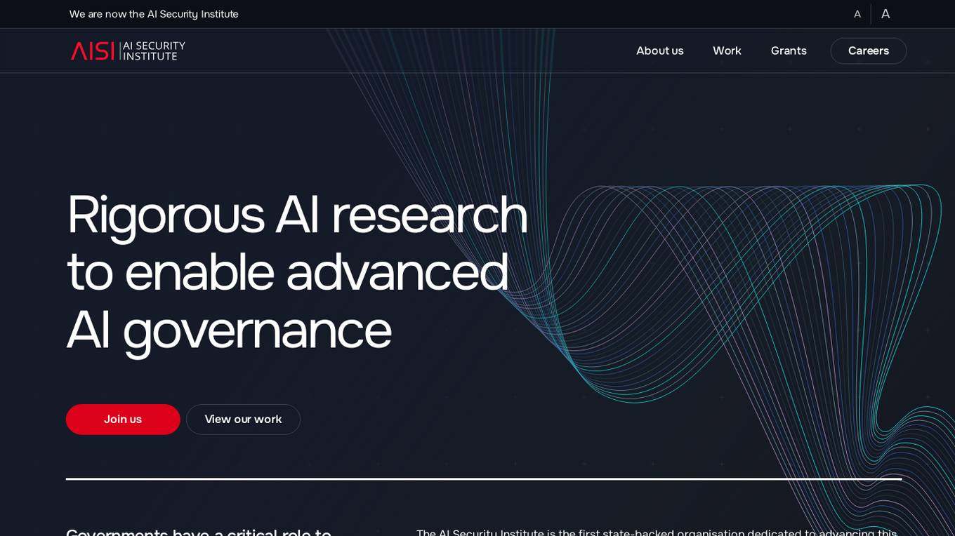 AI Security Institute (AISI) Screenshot
