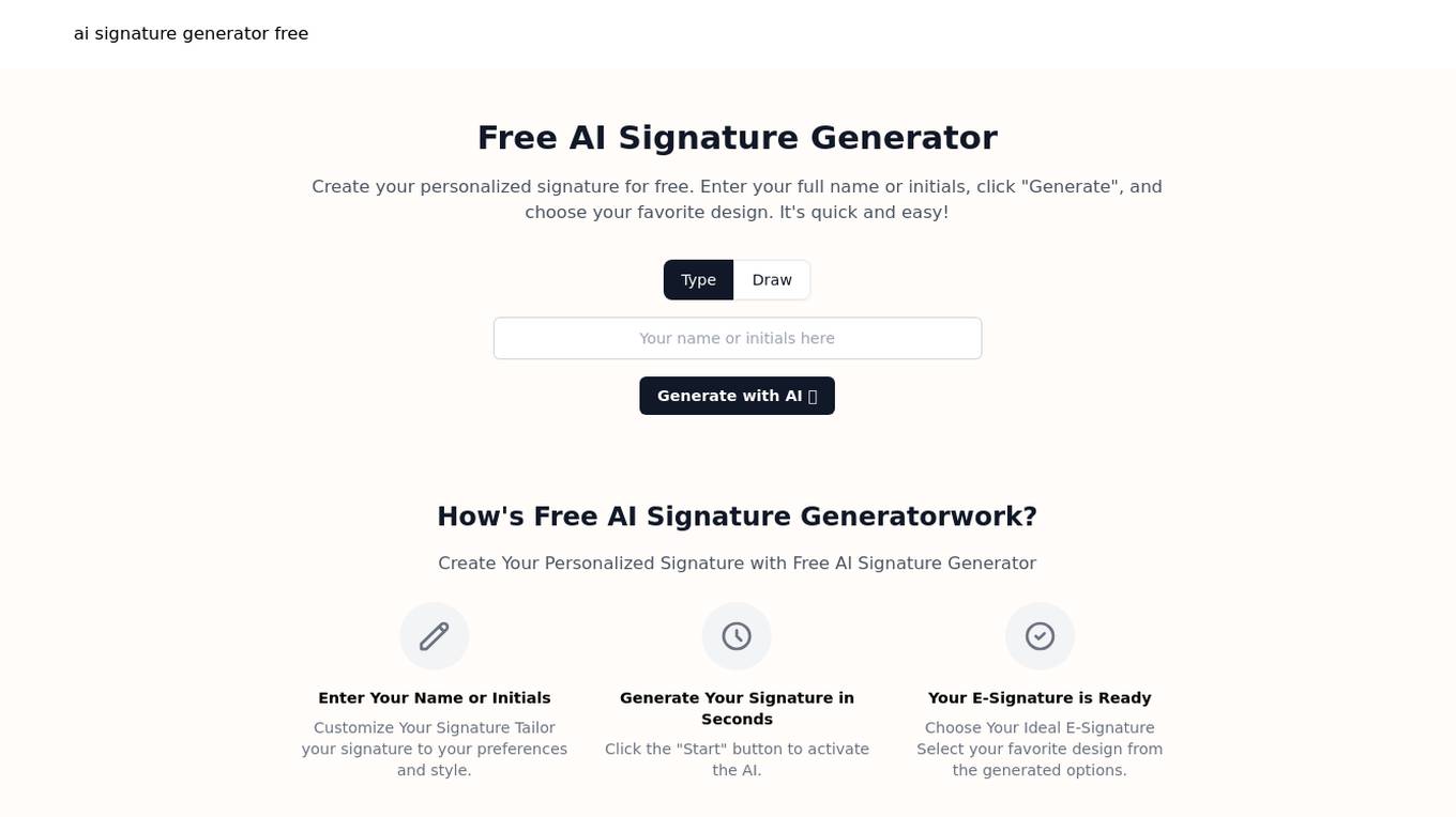 Free AI Signature Generator screenshot