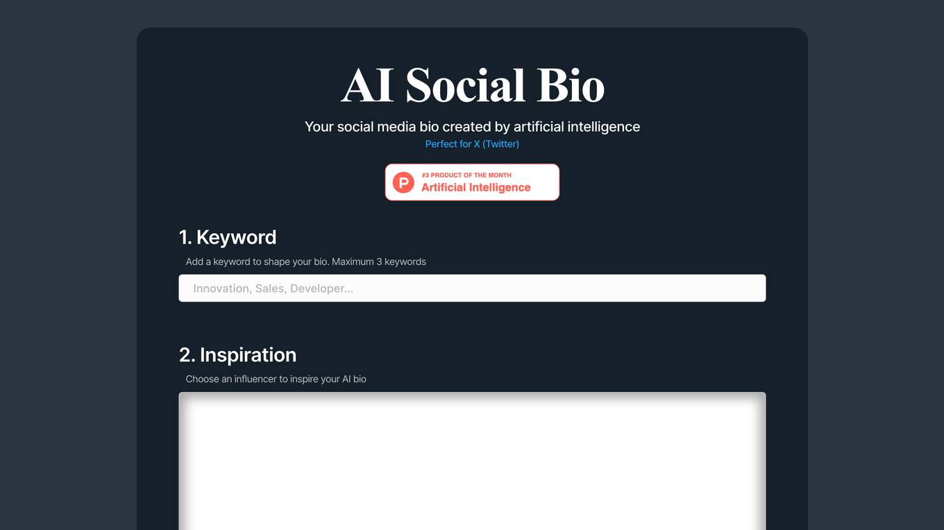 AI Social Bio screenshot