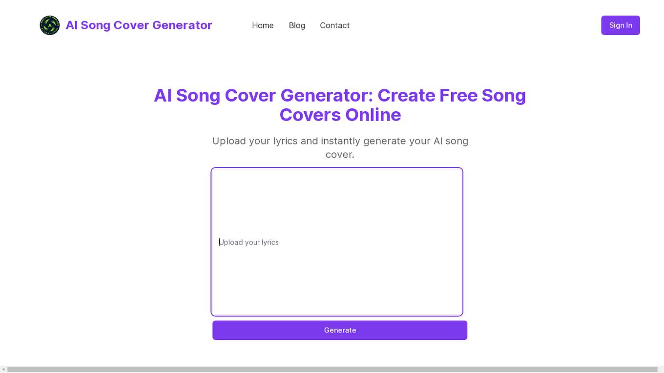 AI Song Cover Generator screenshot