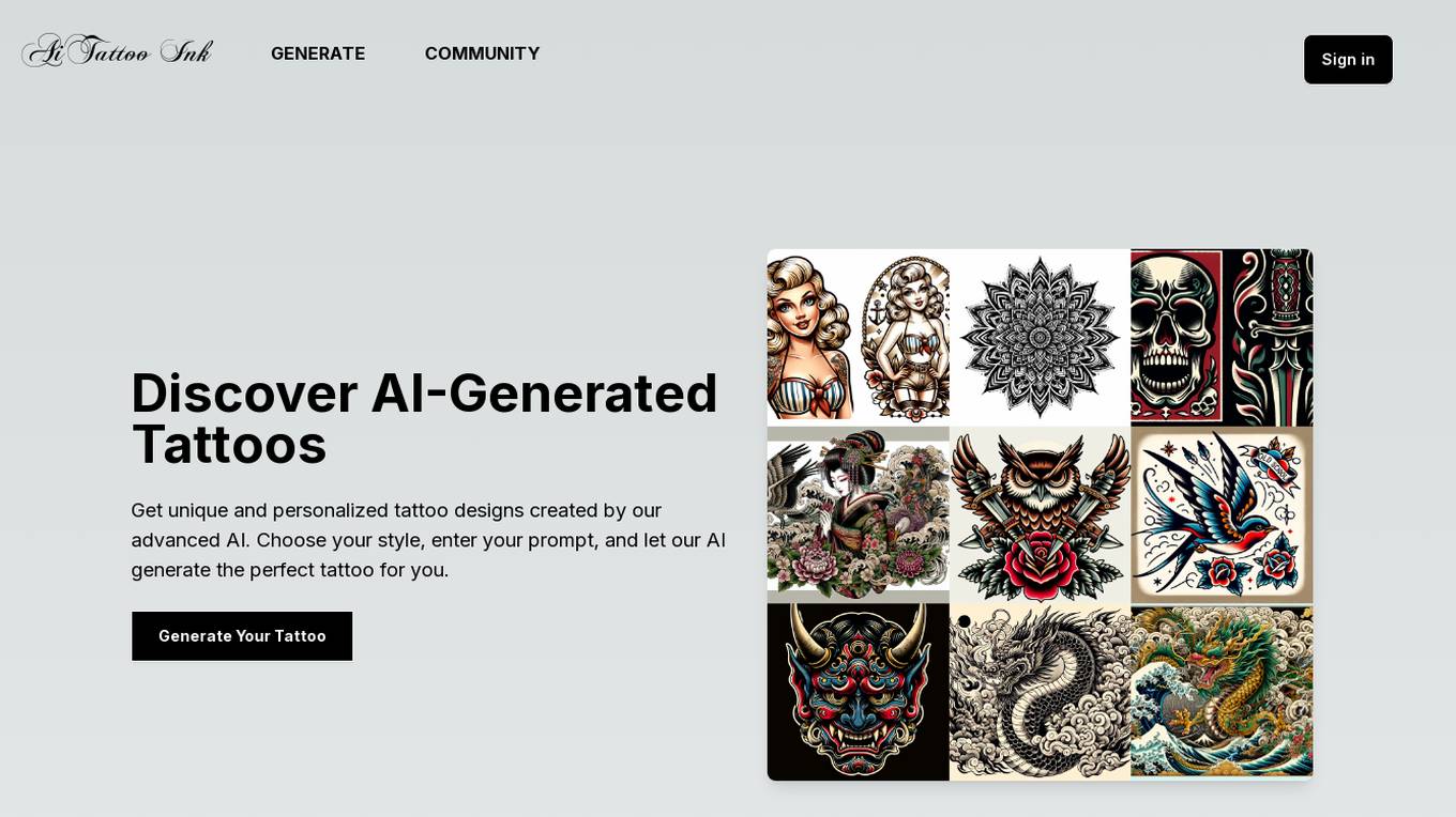 AI Tattoo Ink Screenshot