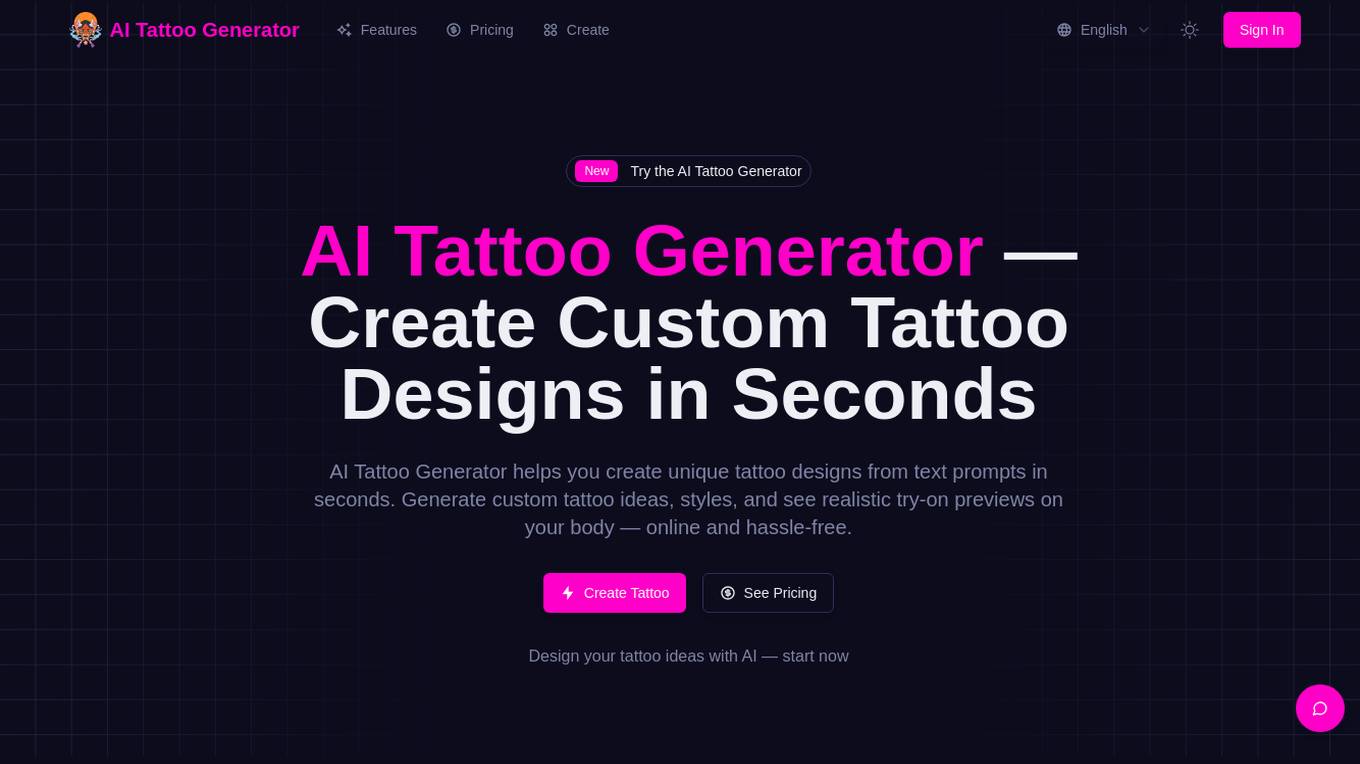 AI Tattoo Generator Screenshot
