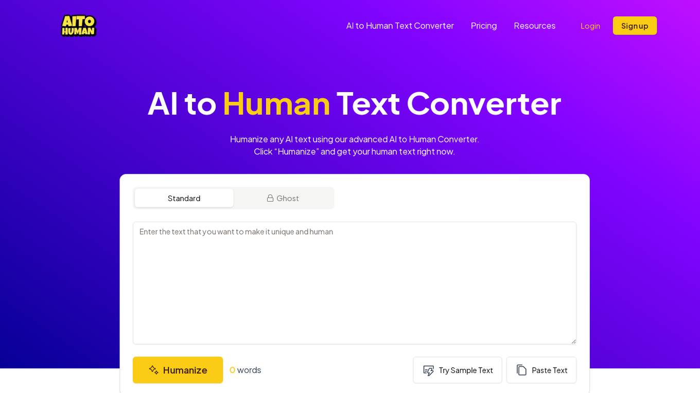 AI to Human Text Converter Screenshot