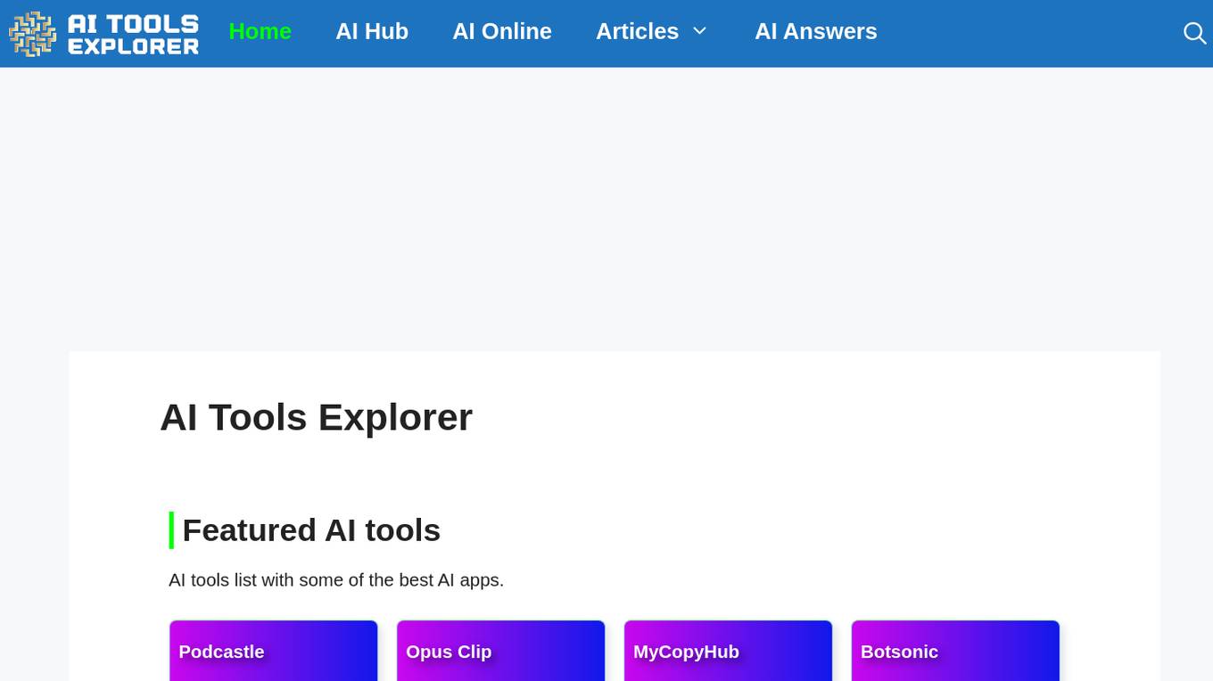 AI Tools Explorer Screenshot