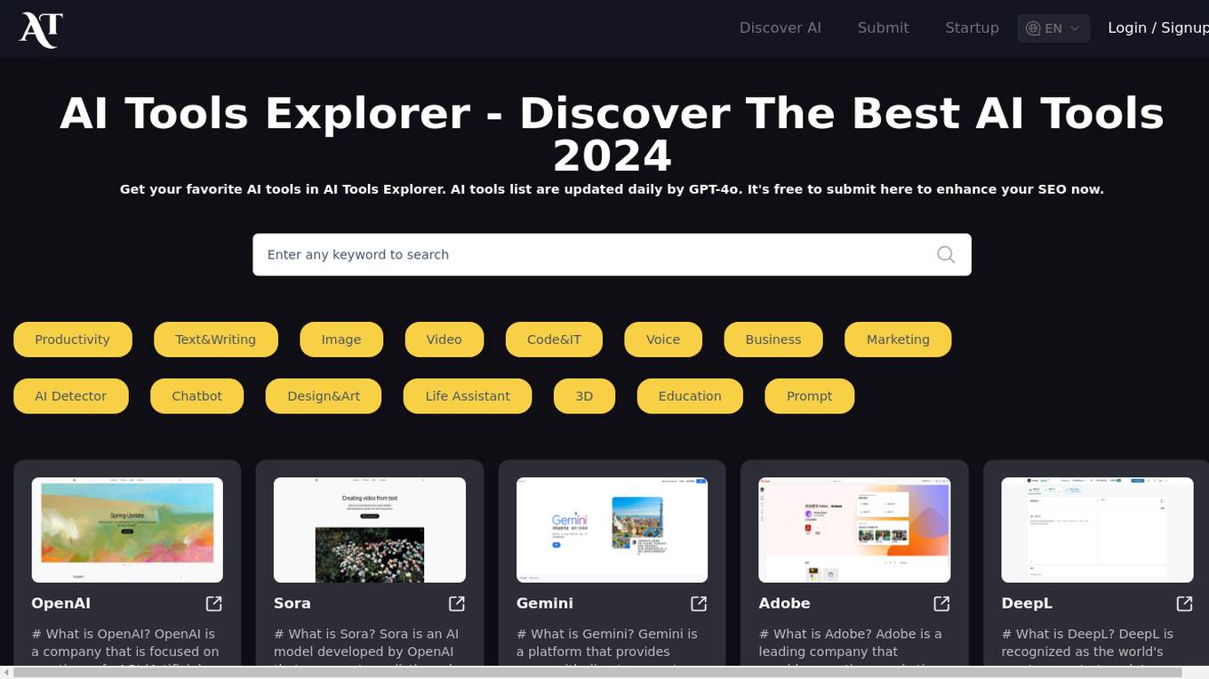 AI Tools Explorer Screenshot