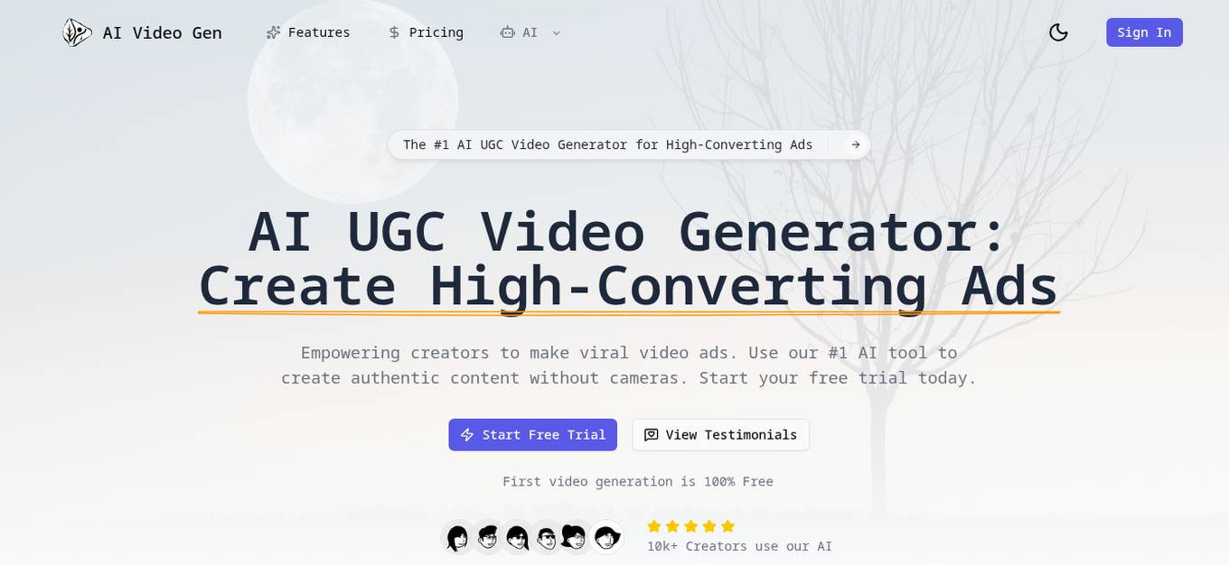 AI UGC Video Generator Screenshot