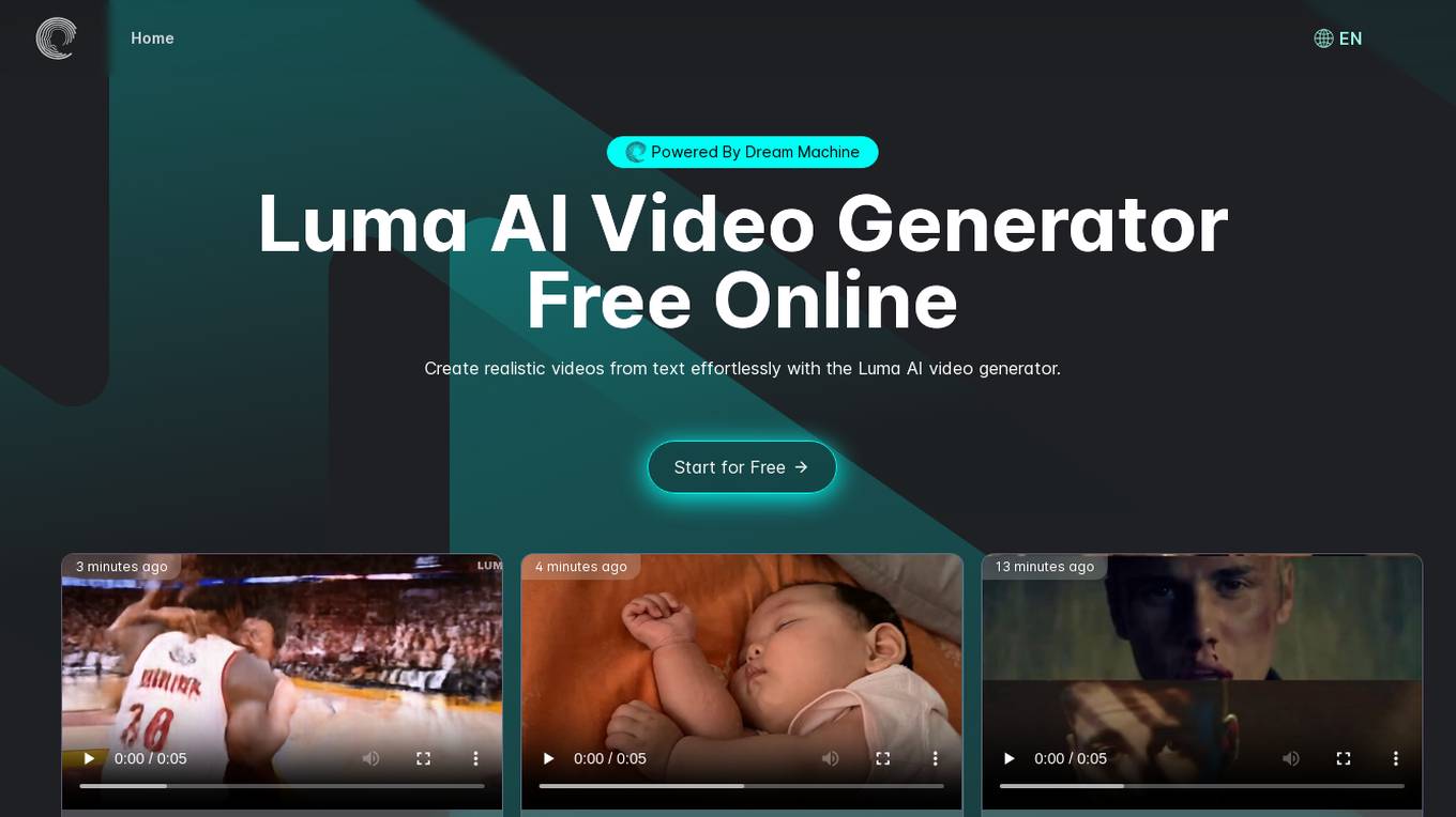 Luma AI Video Generator screenshot