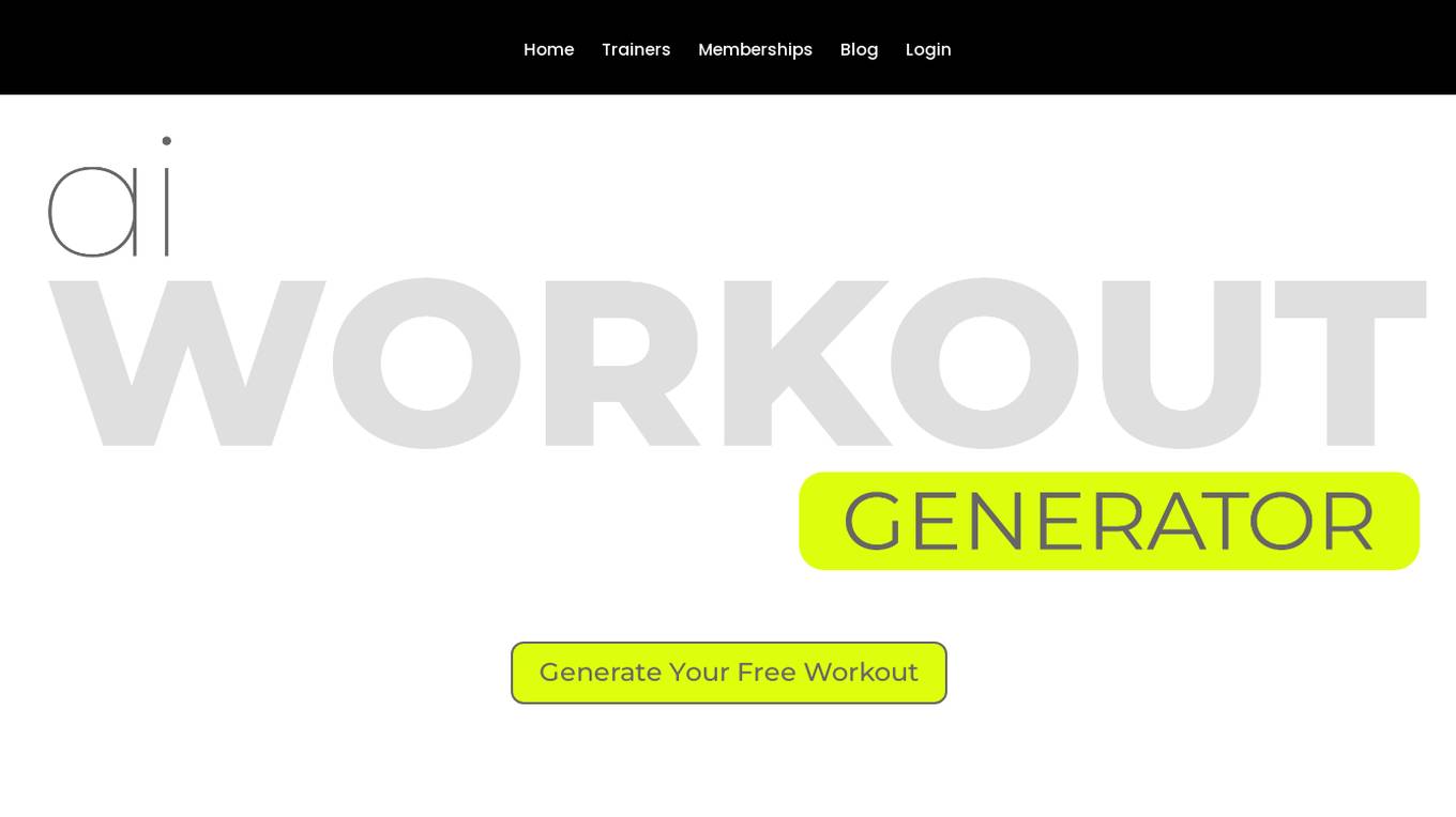 aiWORKOUT generator Screenshot