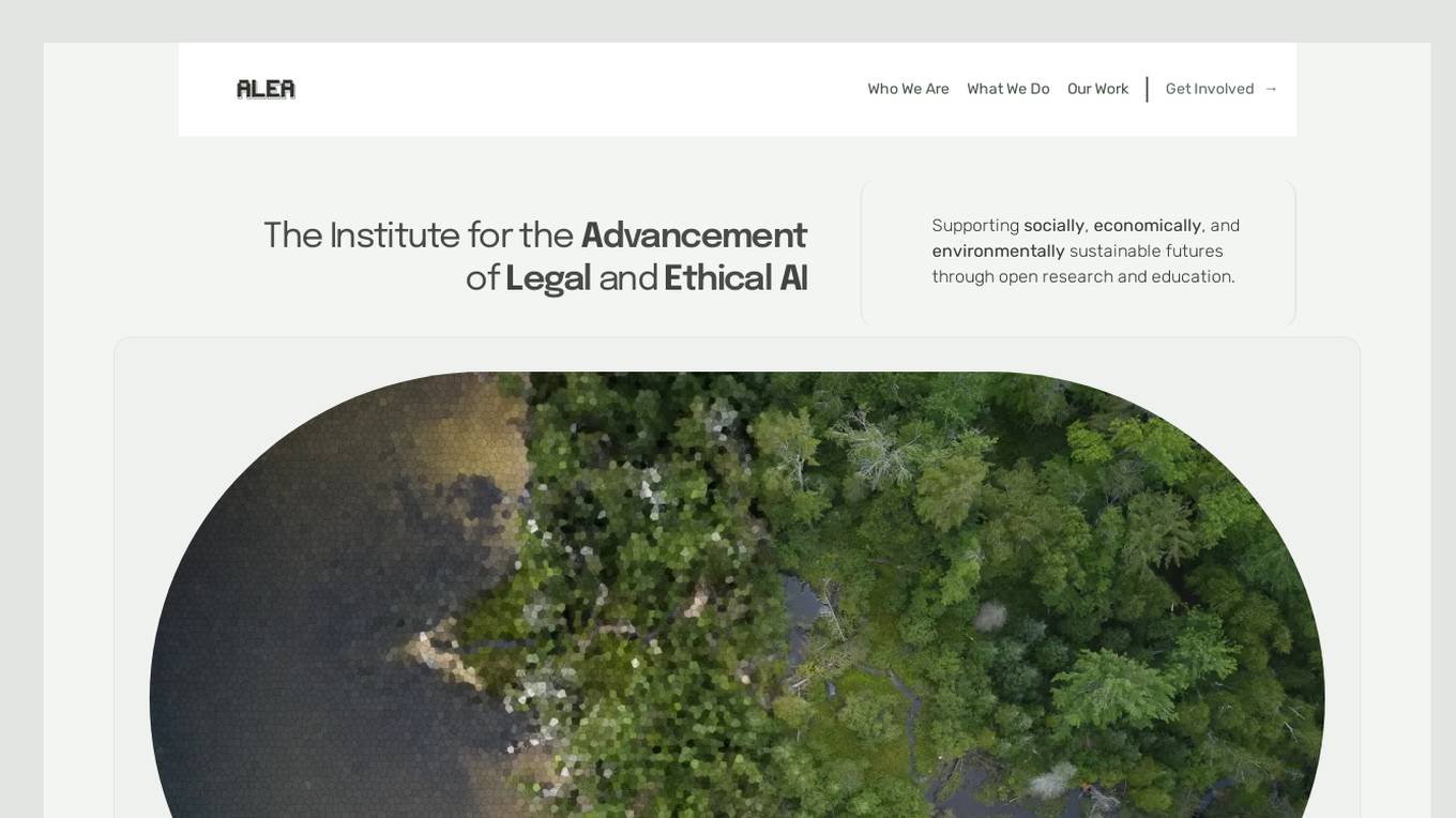 The Institute for the Advancement of Legal and Ethical AI (ALEA) Screenshot