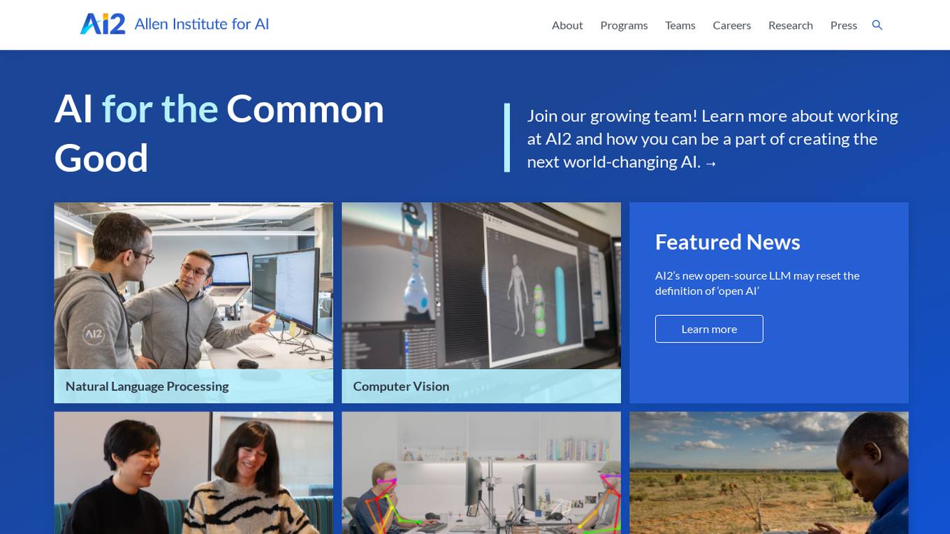 Allen Institute for AI (AI2) screenshot