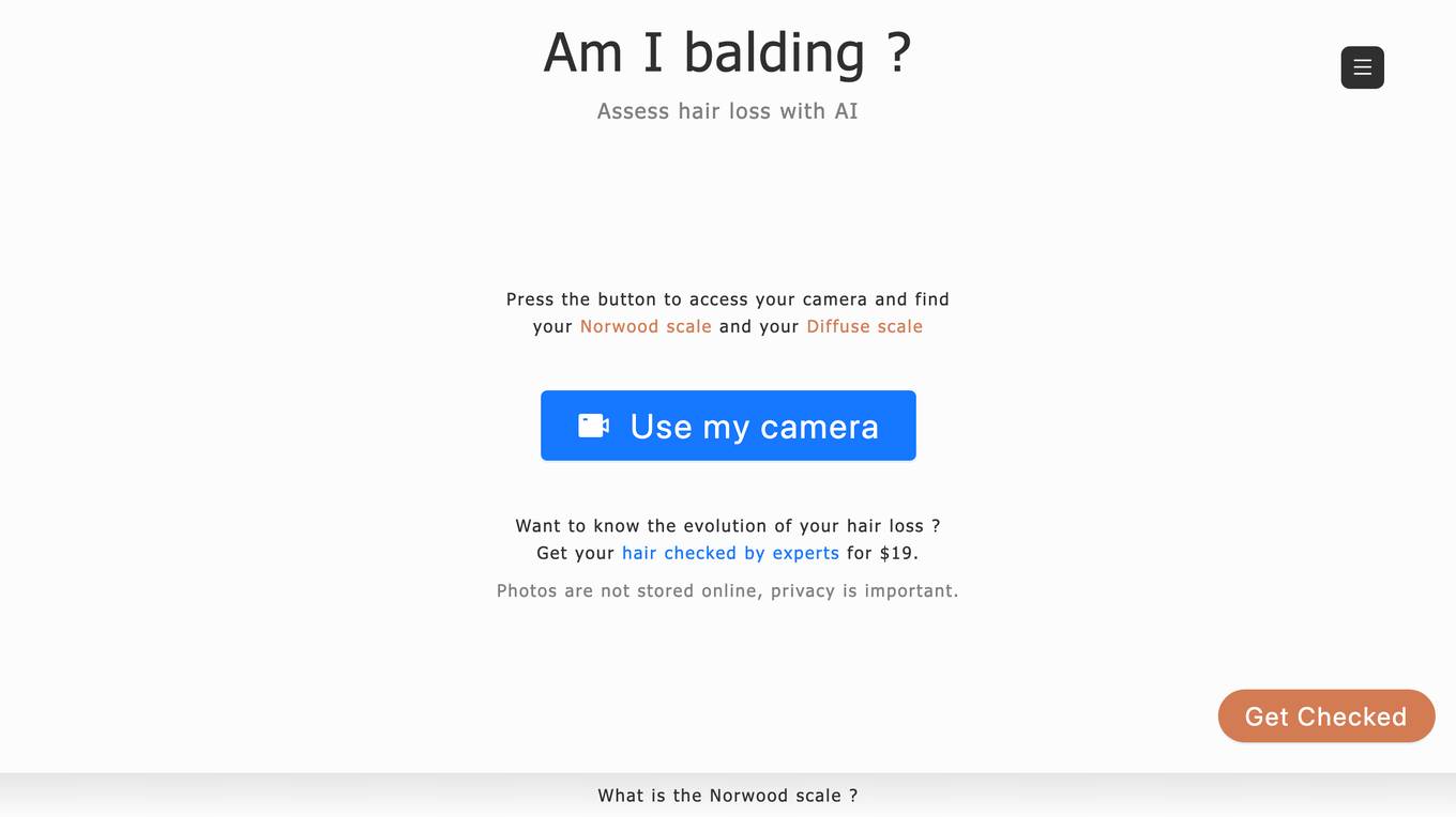 Hair Loss AI Checker Screenshot