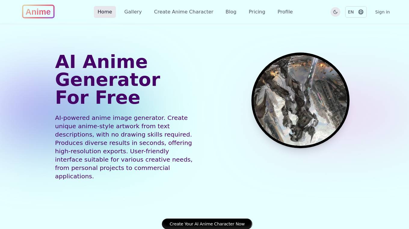 AI Anime Generator Screenshot