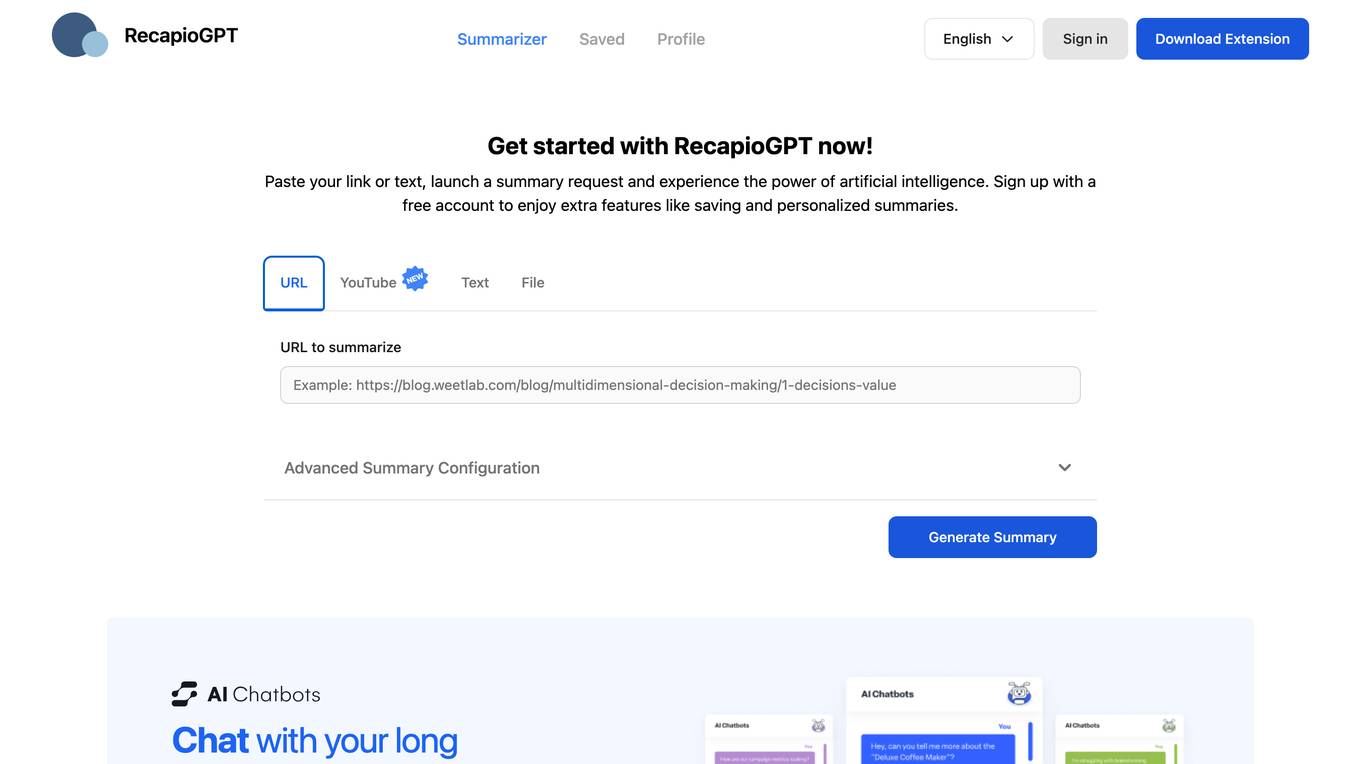 RecapioGPT Screenshot