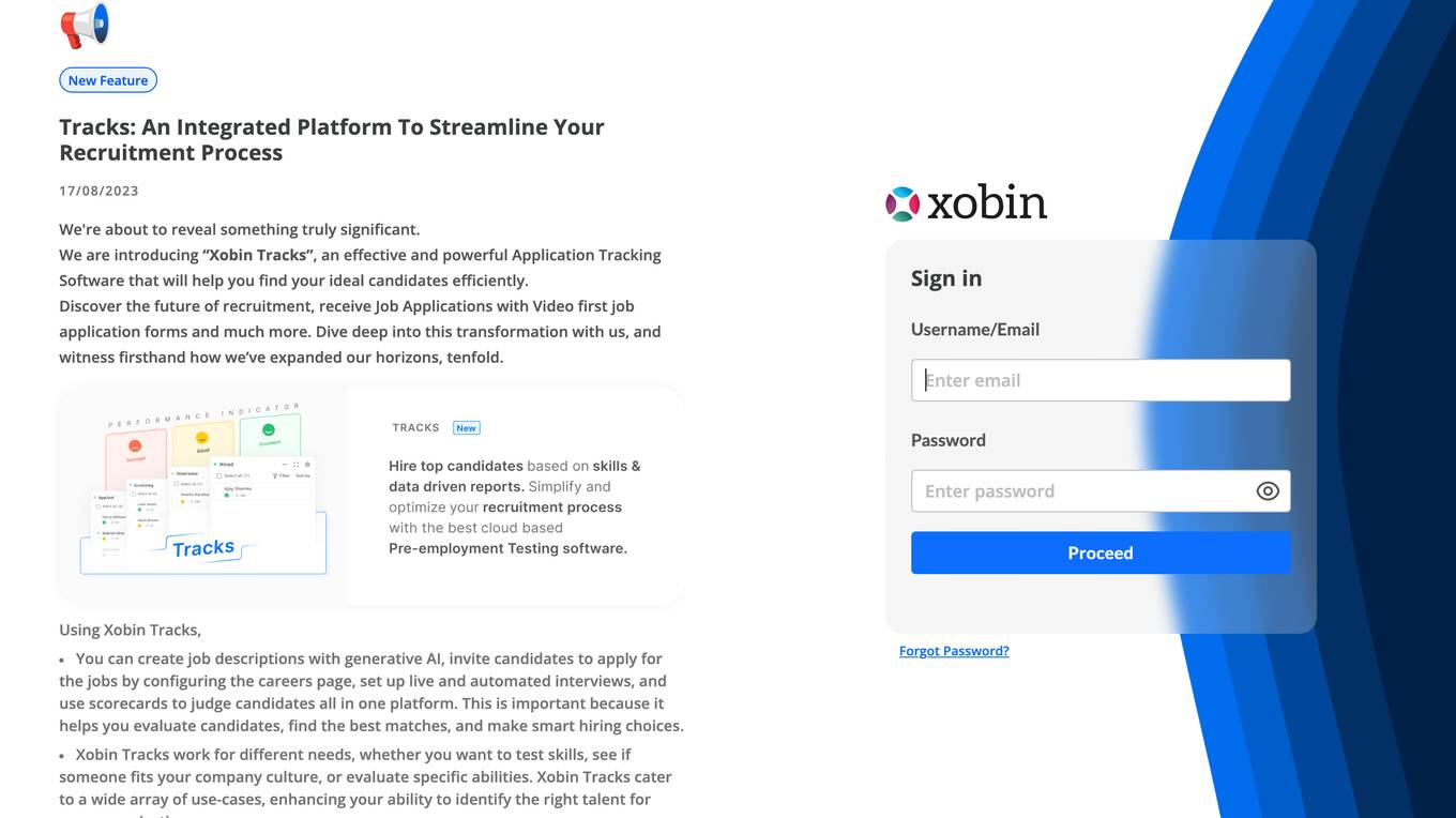 Xobin Tracks Screenshot