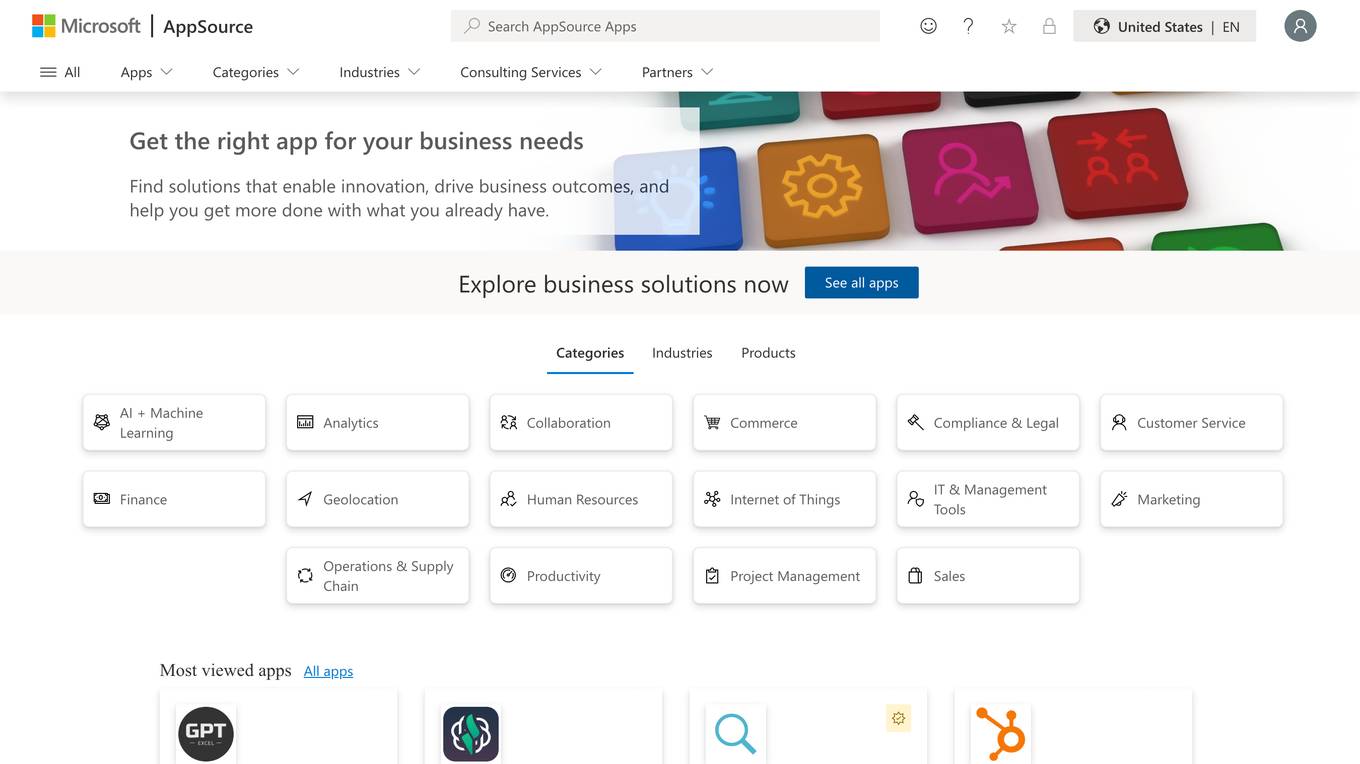 Microsoft AppSource screenshot