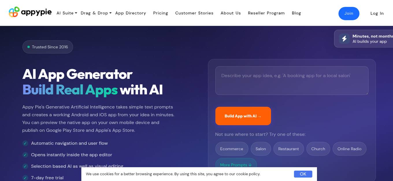AI App Generator Screenshot