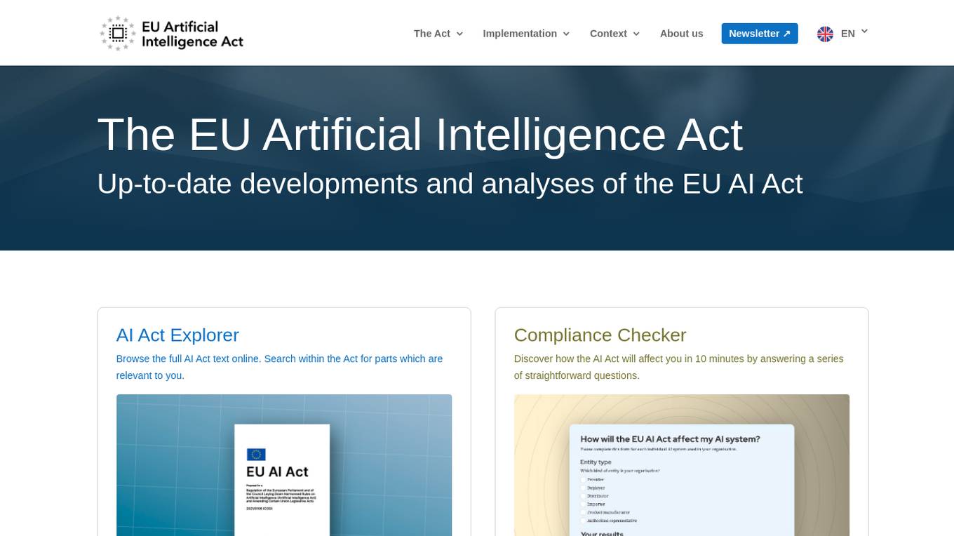 EU Artificial Intelligence Act screenshot